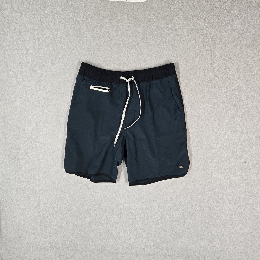 Leg3nd Men Activewear Shorts M Navy Zipped Pockets Drawstring 7" Inseam Logo